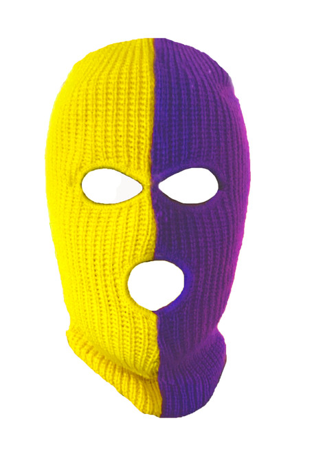 Lakers Colors Ski Mask Purple and Yellow