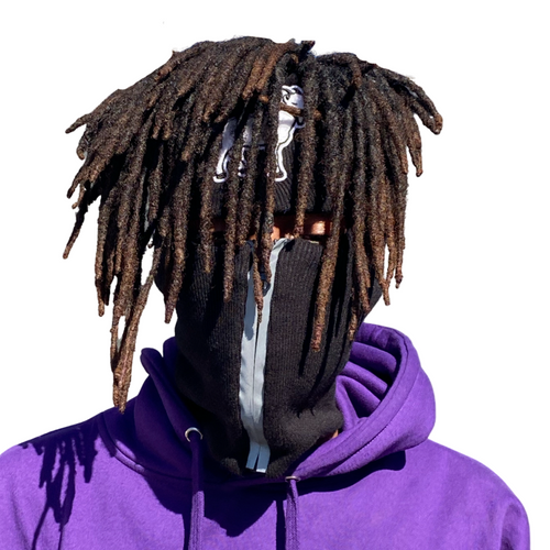 For Dreads Black reflective zip up Balaclava with goat emblem, ski mask