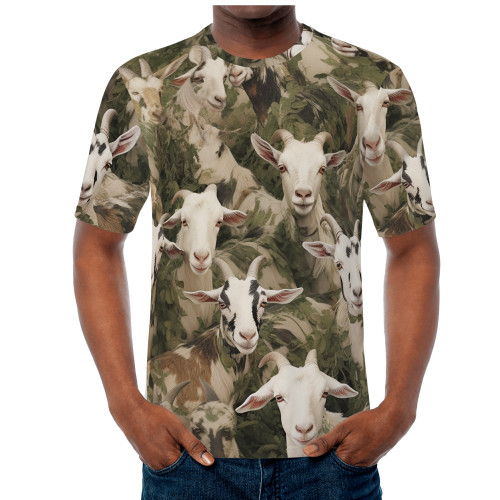 Goat Camouflage  Print T-shirt