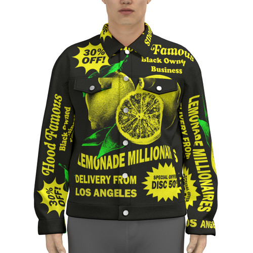 Lemonade Bottle Graphics Black Jeans Jacket