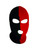 Ski Mask Black and Red 3 holes Half Black Half Red