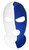 Ski Mask White and Blue 3 holes Half  White Half Blue Colors