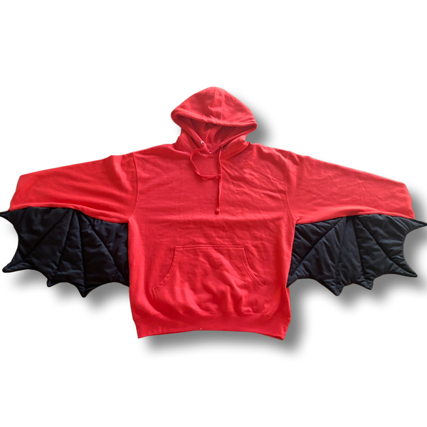 Batwing Hoodie Red and Black