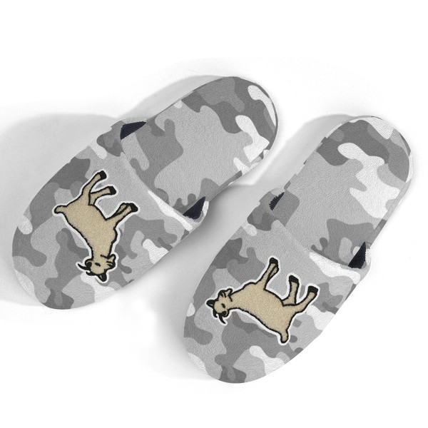 Grey Camo Goat House Shoes Slippers