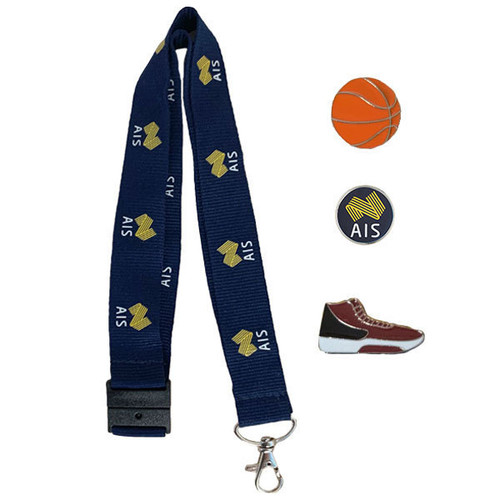 Basketball Pin Set with Lanyard