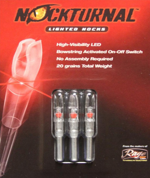 Nockturnal Lighted Bow Nocks, Red, 3 pack