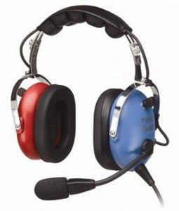 Child / Youth Passive Aircraft Stereo Headset - Blue & Red