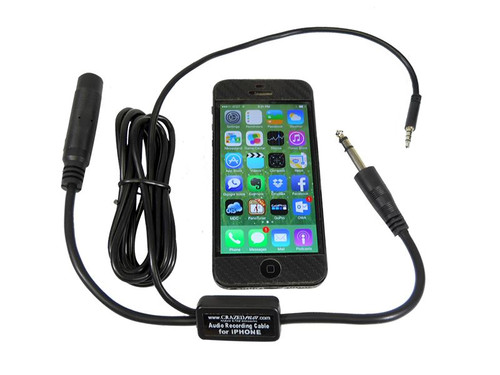 Cockpit Aircraft Audio Recording Cable for iPhone & Android