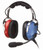 Child / Youth Passive Aircraft Stereo Headset - Blue & Red