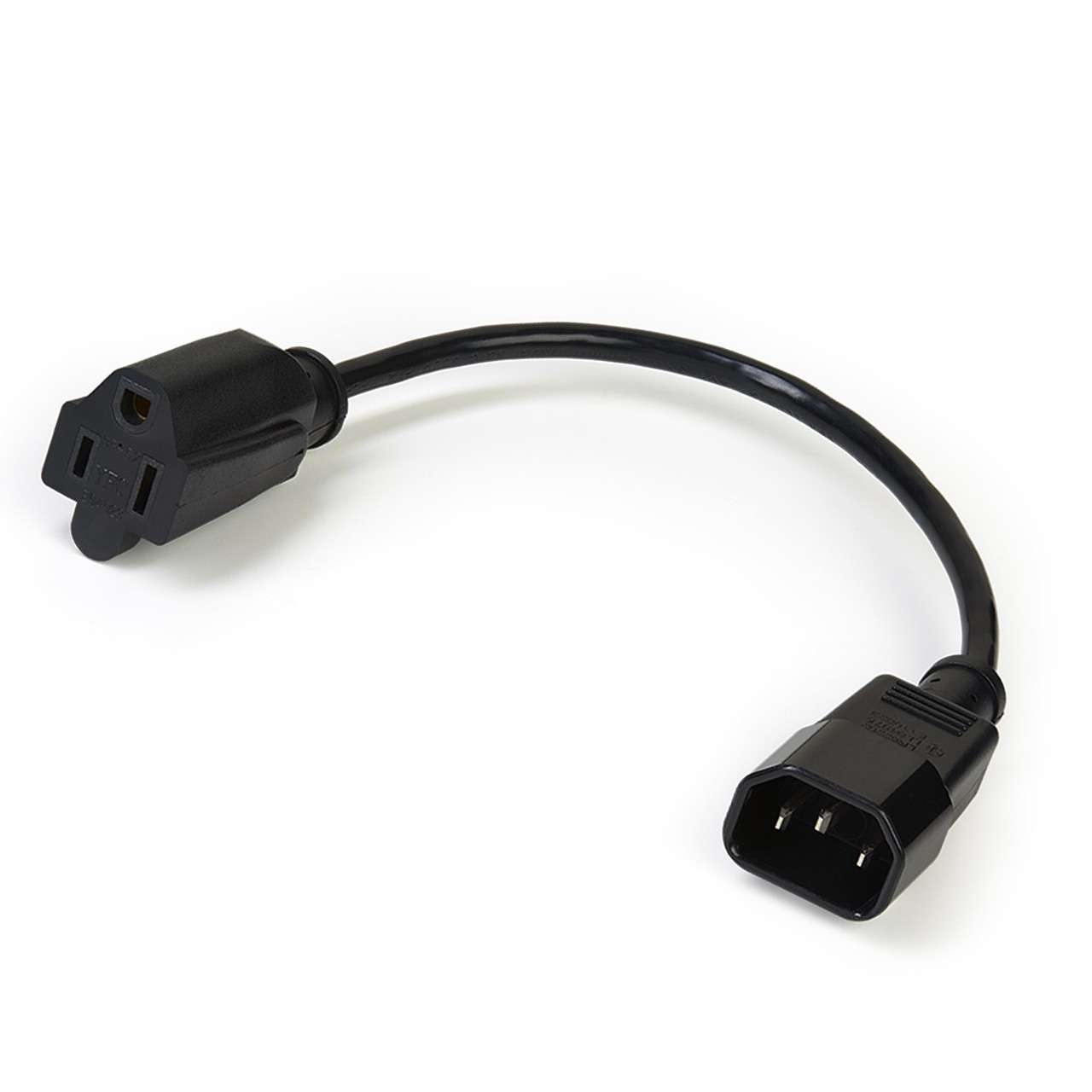 StarTech.com PAC10010PK Power Cable Black 11.8 C14 Coupler NEMA 5-15R - Compatible with Servers