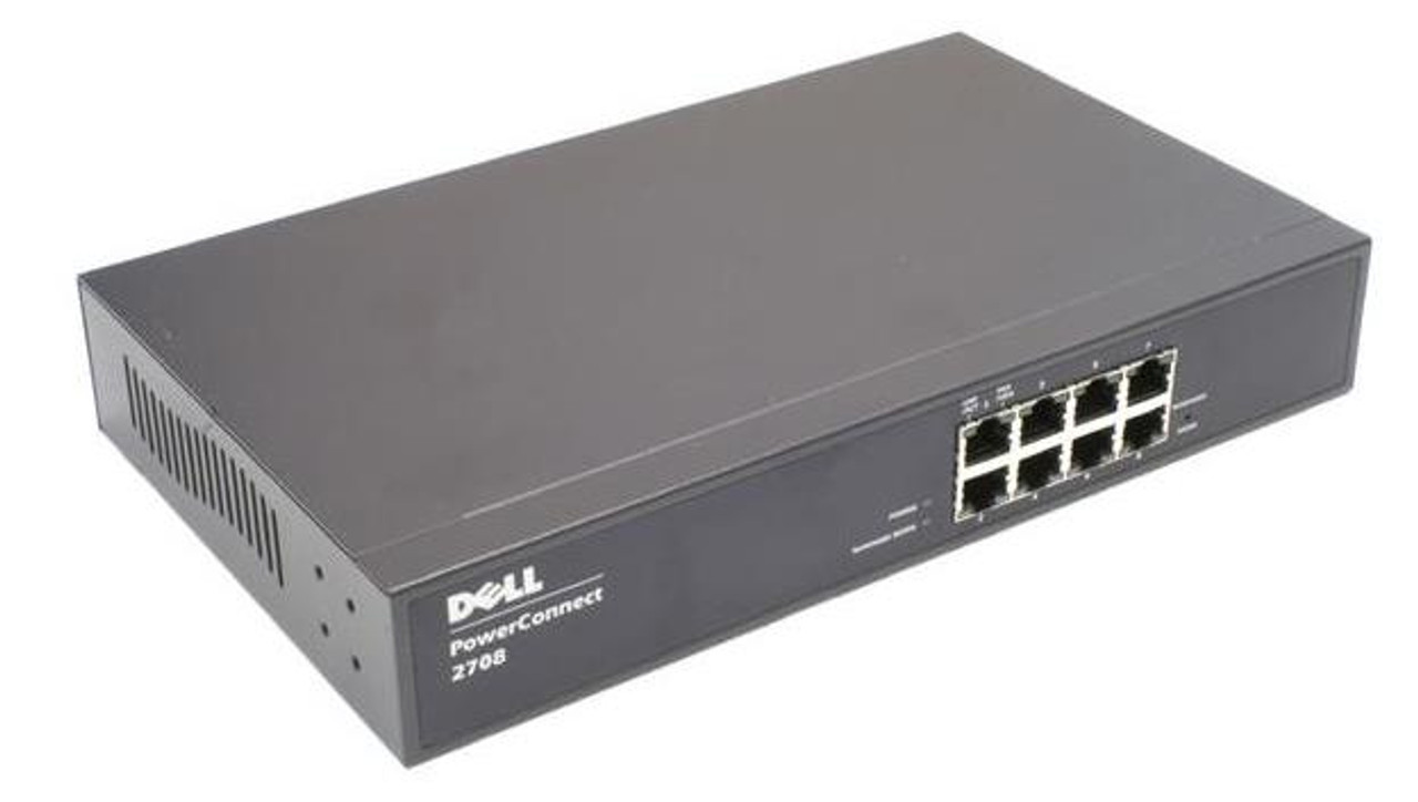 Refurbished DELL Powerconnect 2708 8-Ports Gb Web-Managed Ethernet Switch for WJ686 Servers