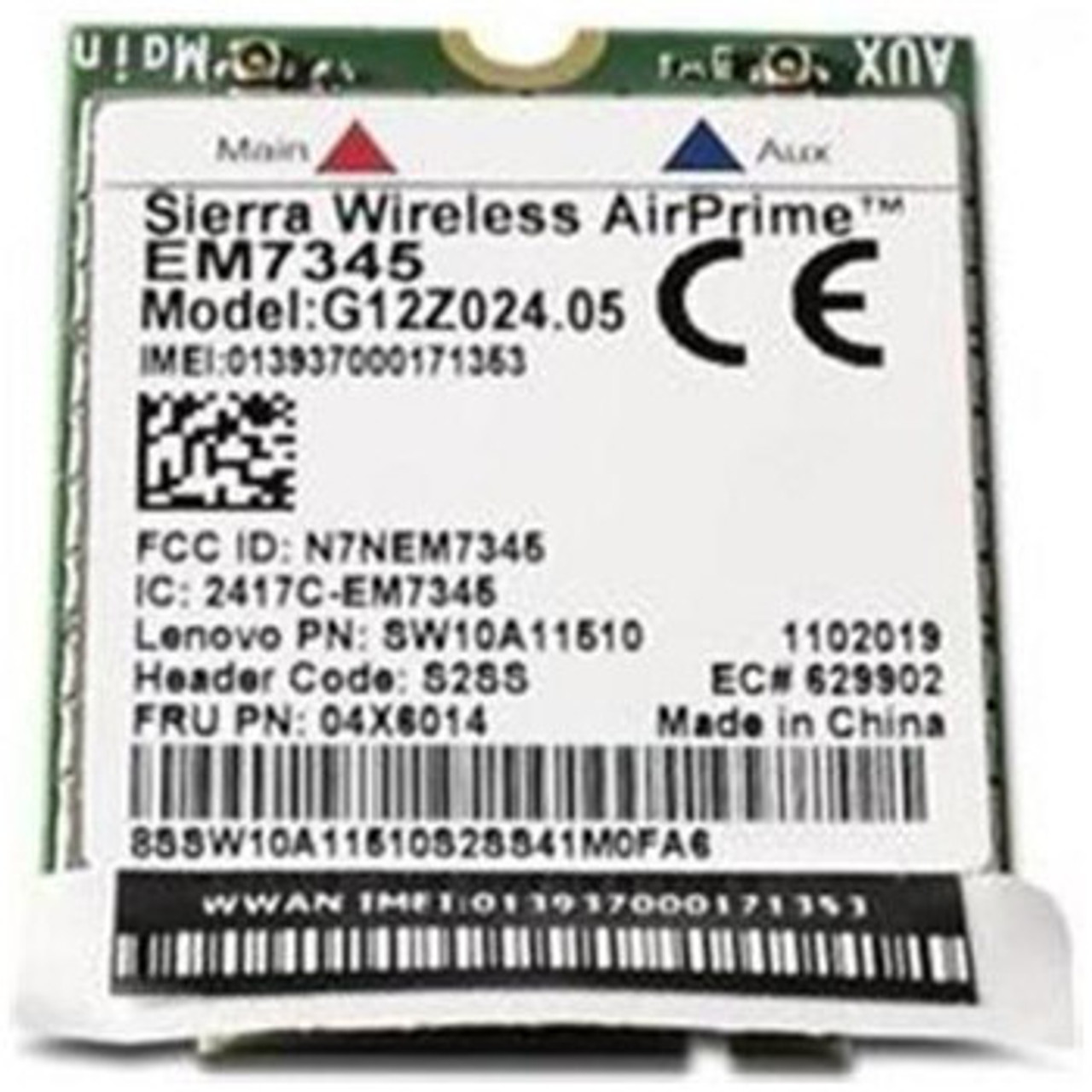 04X6014 | LENOVO | Sierra Em7345 Lte/ Hspa+ 42Mbps M.2 Wireless Card For Thinkpad X1