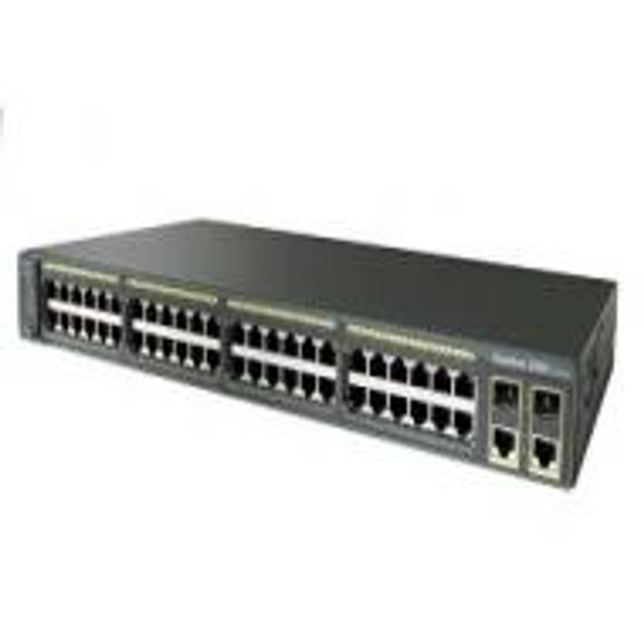 CISCO Catalyst 2960-48Tc Switch 48-Ports 10/100 +2-P, mounted in a server rack