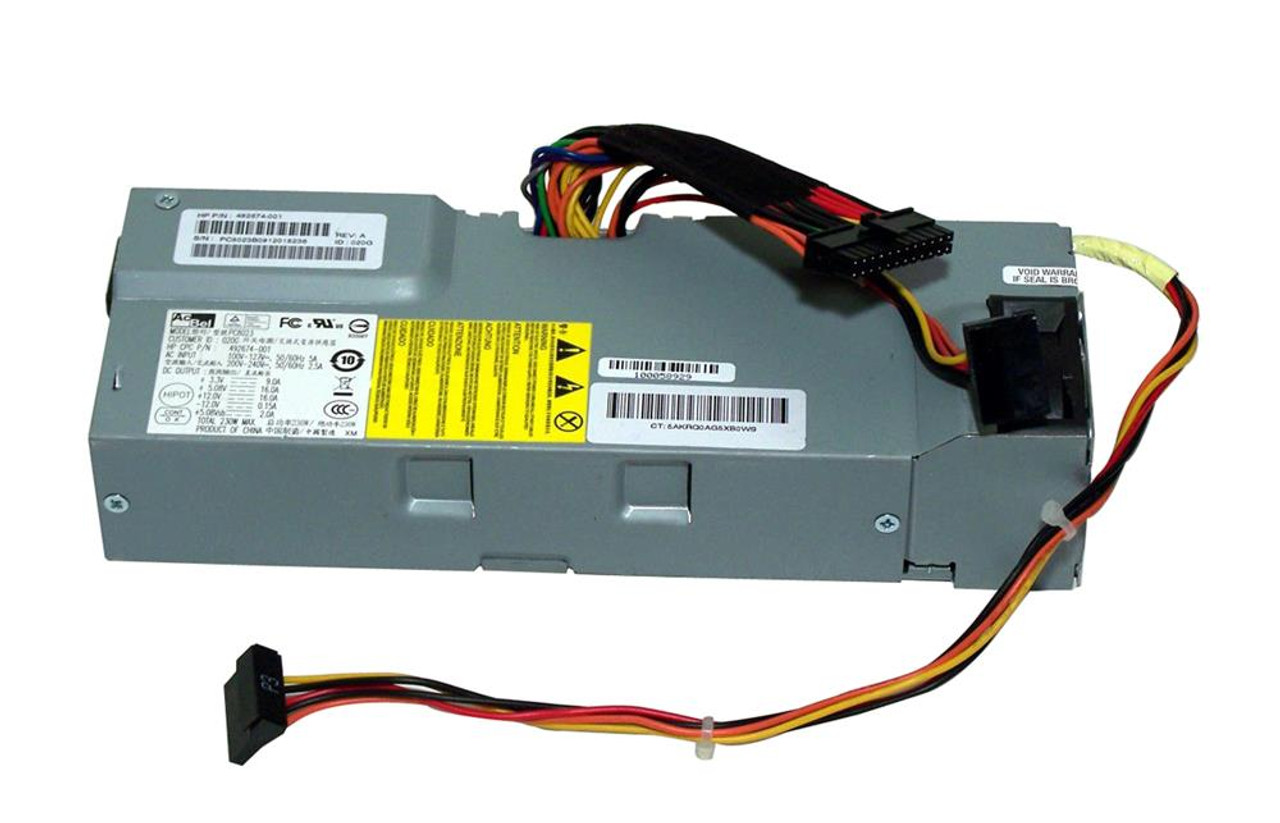 Hp 492674-001 230W AC Power Supply with Active PFC for ProLiant DL360p Gen8 Servers