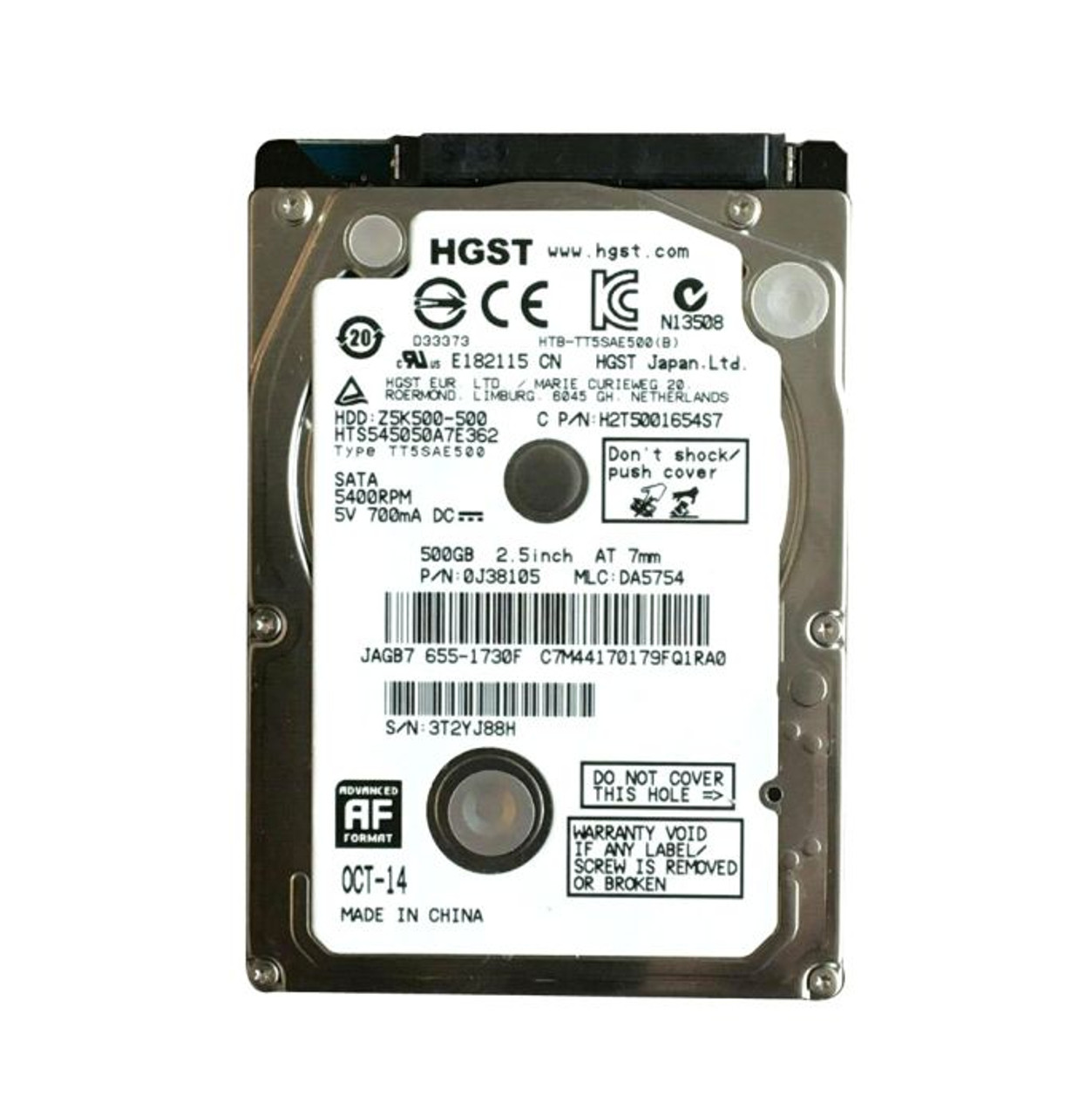 Hitachi Travelstar Z5K500 Series 500GB 5400RPM SATA 3GB/S 16MB Cache 2.5-Inch Hard Drive compatible with laptops