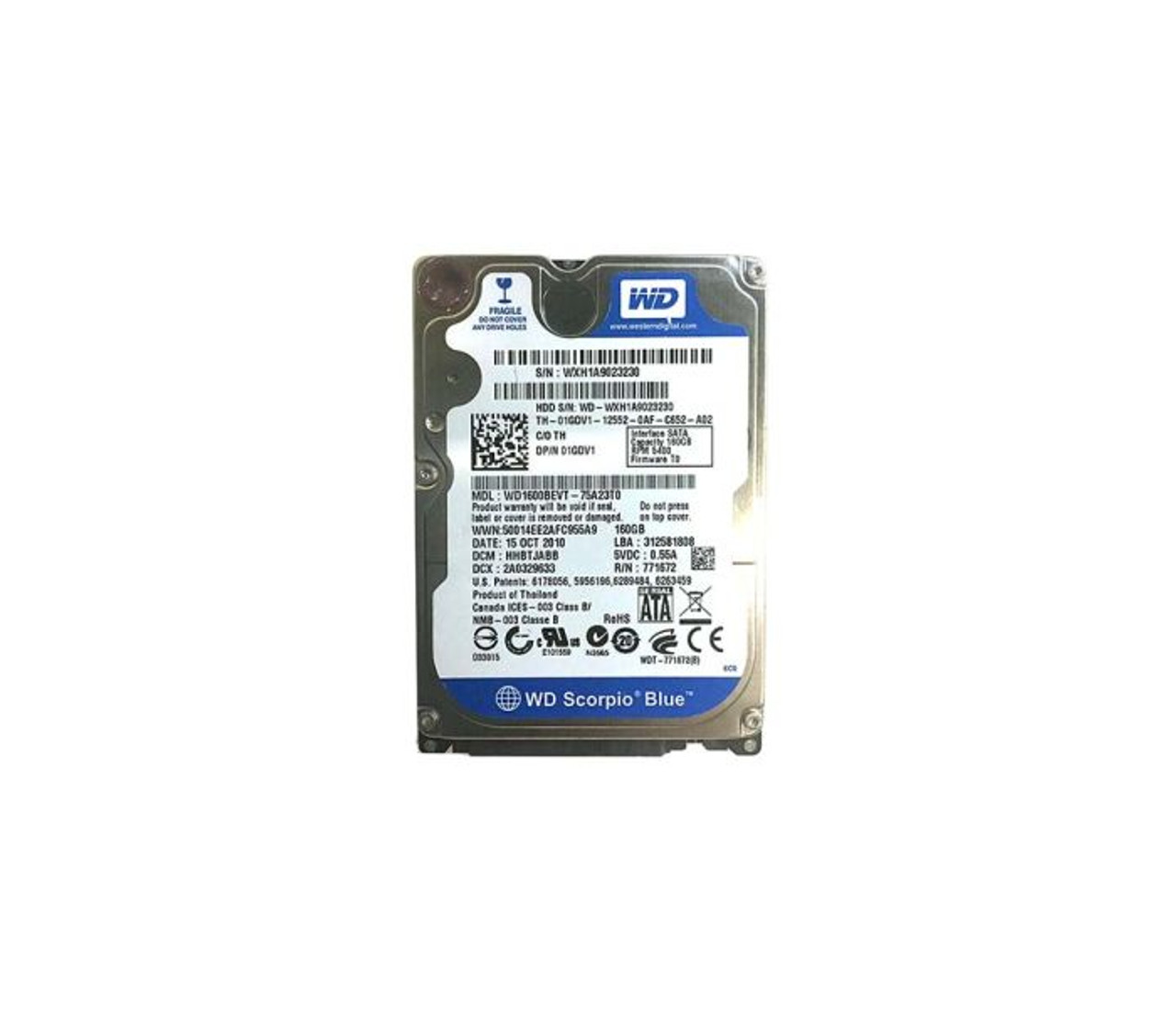 DELL 160GB 5400RPM SATA 3GB/S 8MB CACHE 2.5-INCH HARD DRIVE compatible with laptops