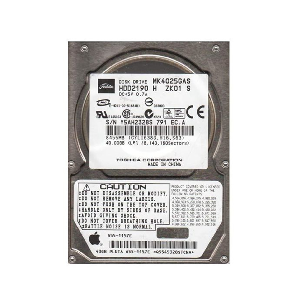 Toshiba 40GB 4200RPM IDE Ultra ATA-100 8MB Cache 2.5 Notebook Hard Drive compatible with slimline laptops