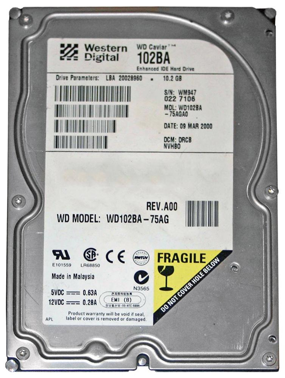 Western Digital Expert 10.2Gb ATA-66 7200RPM Internal Hard Drive for ProLiant DL360p Gen8 Servers