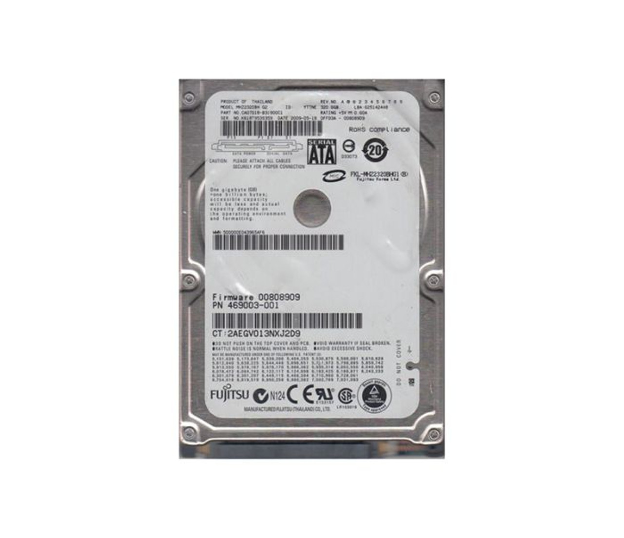 Fujitsu 320GB 5400RPM SATA 3GB/s 8MB Cache 2.5 HDD for Mobile Devices