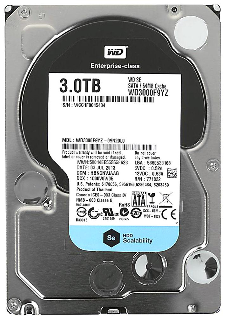 Western Digital 3Tb 7200Rpm SATA 6Gbps Internal Hard Drive for ProLiant DL360p Gen8 servers