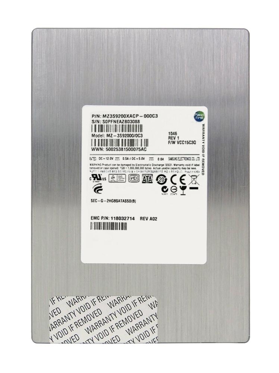 Samsung 200Gb SLC SATA 3Gbps 3.5-Inch Internal Solid State Drive with Tray for CX Series - MZ-3S92000/0C3