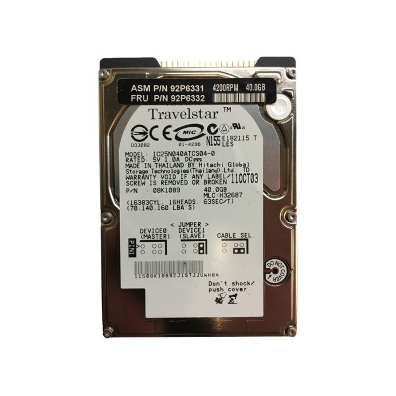 IBM 40Gb 4200Rpm 2.5-Inch Hard Drive compatible with laptops and portable devices
