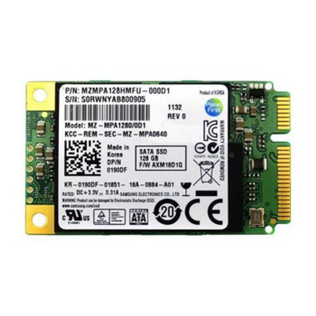 Dell 190DF 128Gb MLC SATA 3Gbps mSATA Internal Solid State Drive SSD - Compatible with Dell laptops and desktops