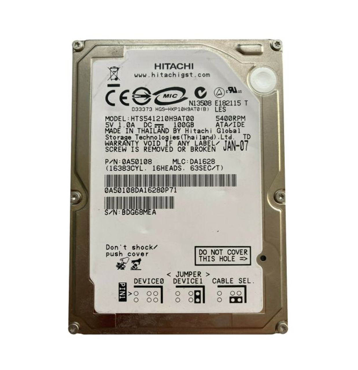 Hitachi Travelstar 5K120 Series 100GB IDE Hard Drive for Laptops
