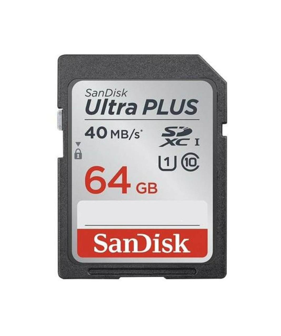 SanDisk 64GB Ultra Plus Class 1 SDXC UHS-I Memory Card compatible with cameras and laptops