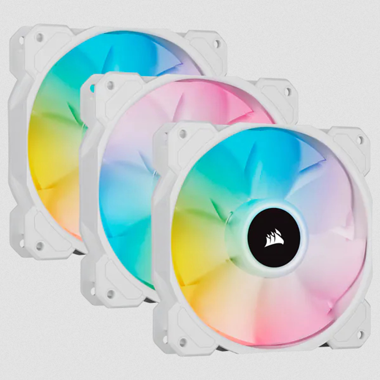 Corsair SP120 RGB ELITE Computer Case Fan White 4.72 3 pc - Compatible with PC cases and provides vibrant RGB lighting