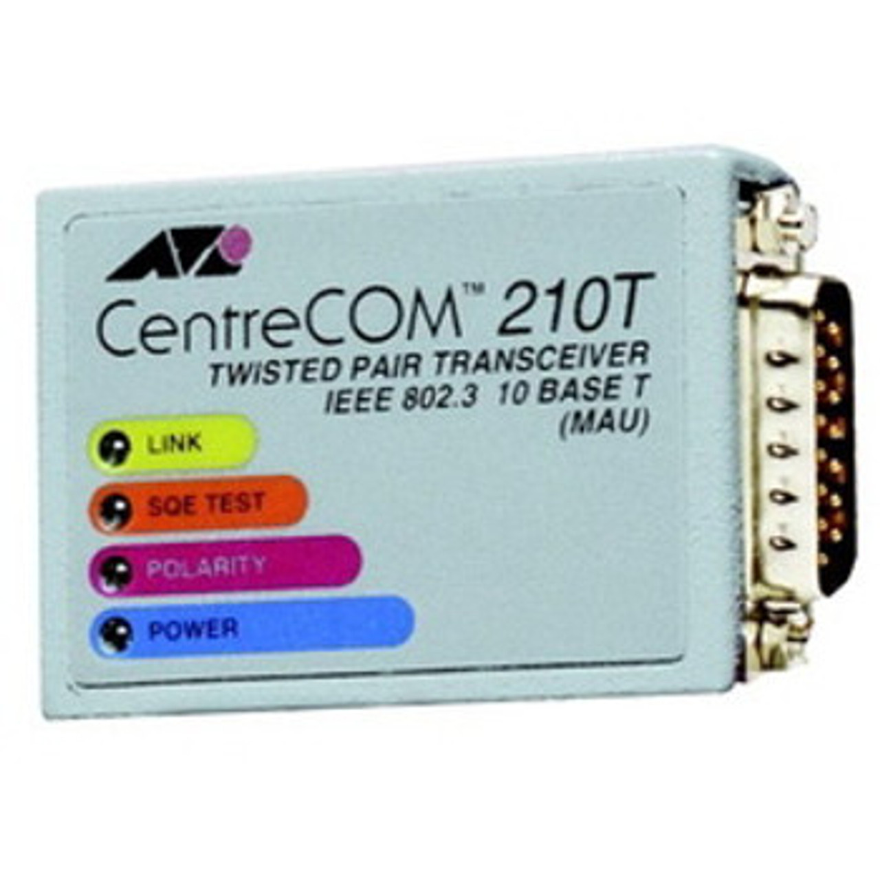 Allied Telesis AT-210T Centrecom 210T 10Mbps Twisted Pair RJ-45 Transceiver Module for Networking Servers