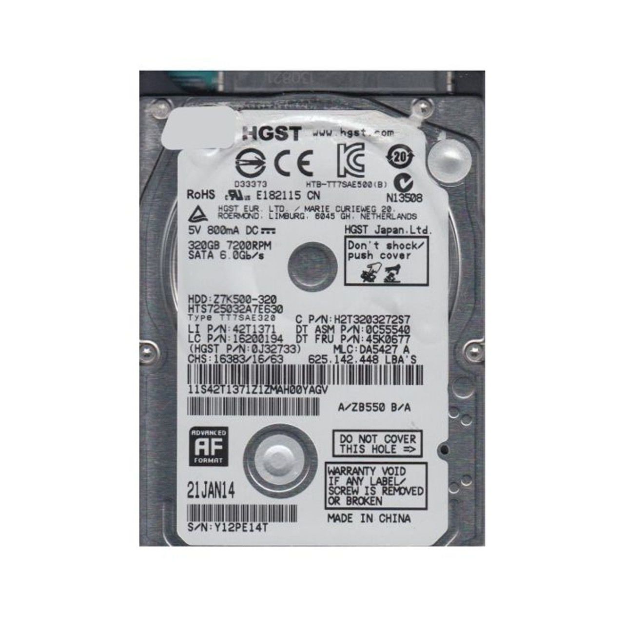 Lenovo 320GB 7200RPM SATA 2.5 Hard Drive for ProLiant DL360p Gen8 Servers