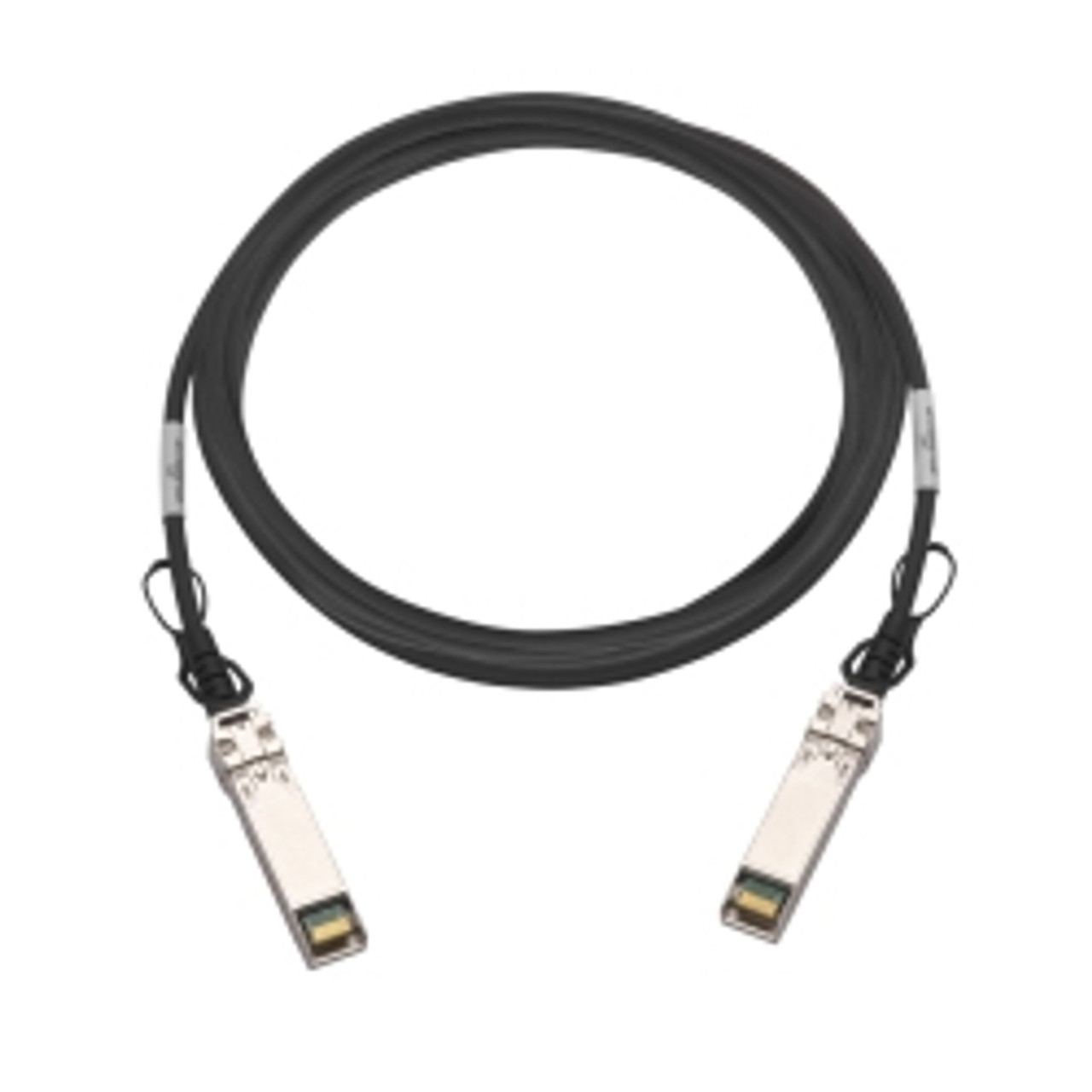 QNAP fiber optic cable 118.1 SFP+ DAC in black, compatible with servers, part number CAB-DAC30M-SFPP