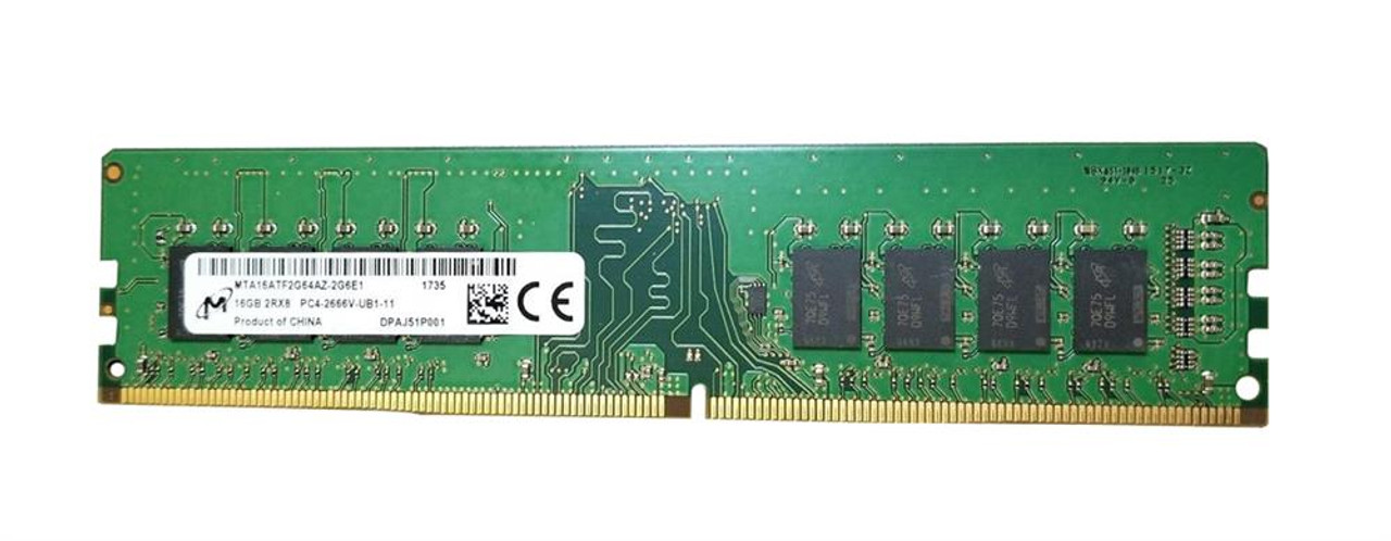 Micron 16Gb DDR4-2666MHz Memory Module for PC, Non-ECC Unbuffered, 288-Pin DIMM, 1.2V Dual Rank - MTA16ATF2G64AZ-2G
