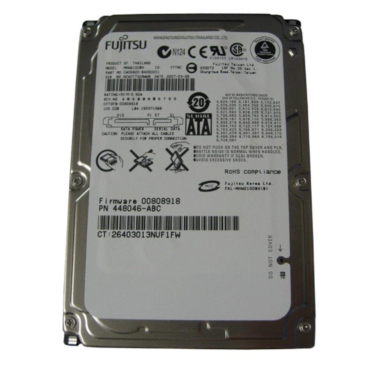 Fujitsu MHW2100BH 100GB SATA Hard Drive for 2.5 Servers