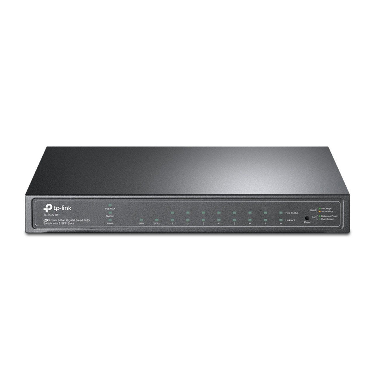 TP-Link TL-SG2210P Managed L2/L4 Gigabit Ethernet PoE Network Switch in Black, compatible with PoE devices