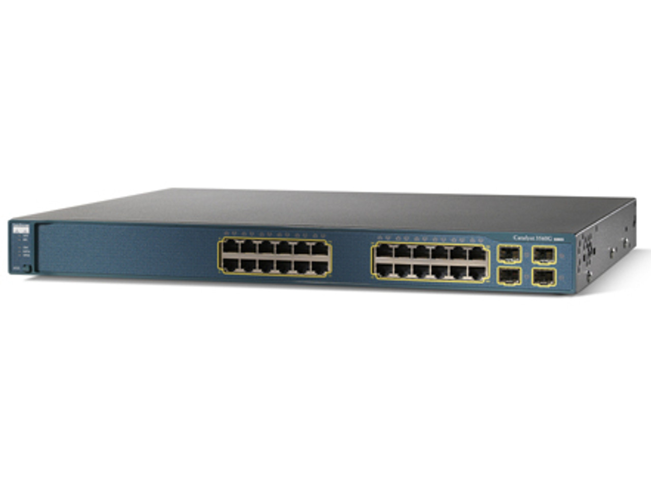 Cisco CAT3560 24-port Gigabit Ethernet Switch with 4 SFP ports, compatible with WS-C3560G-24TSE servers