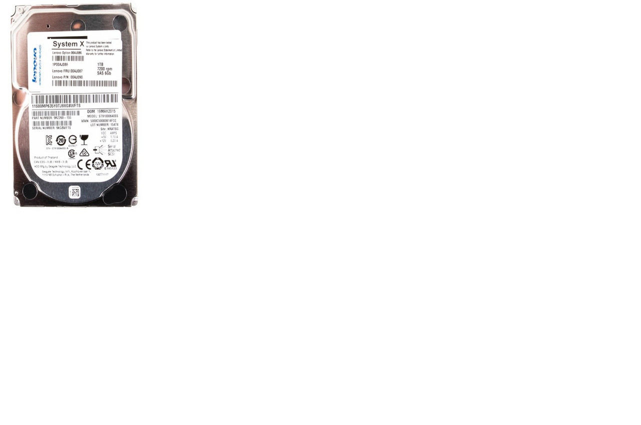 IBM 1TB 7200RPM SAS 6Gbps 2.5 SFF Gen3 Hot Swap Nearline Hard Drive with Tray, compatible with IBM servers
