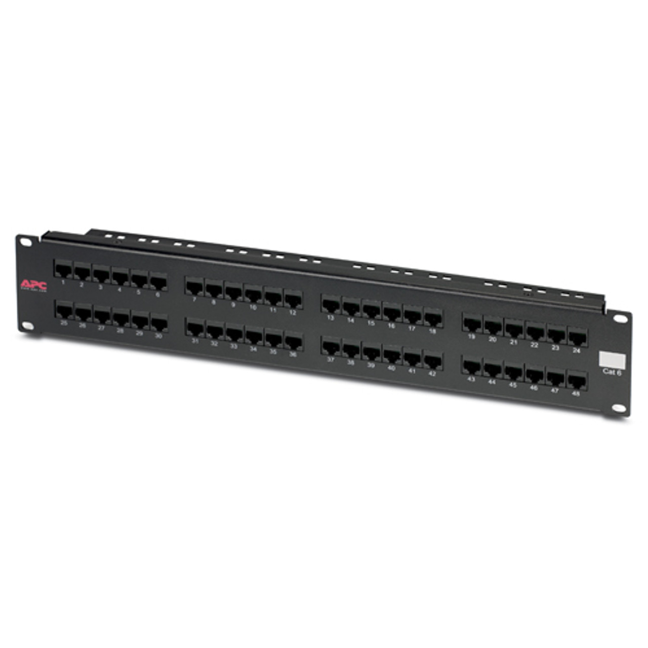 APC CAT6PNL-48 48 Port Cat6 Network Patch Panel for Data Centers and Server Rooms