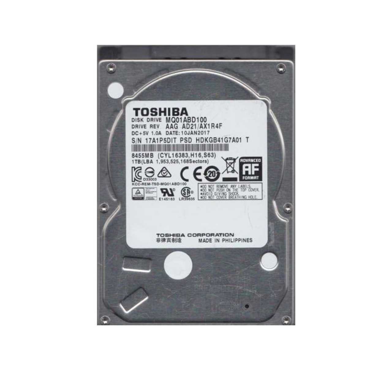 Toshiba 1TB 5400RPM SATA Hard Drive for Laptops - HDKGB41G7A01