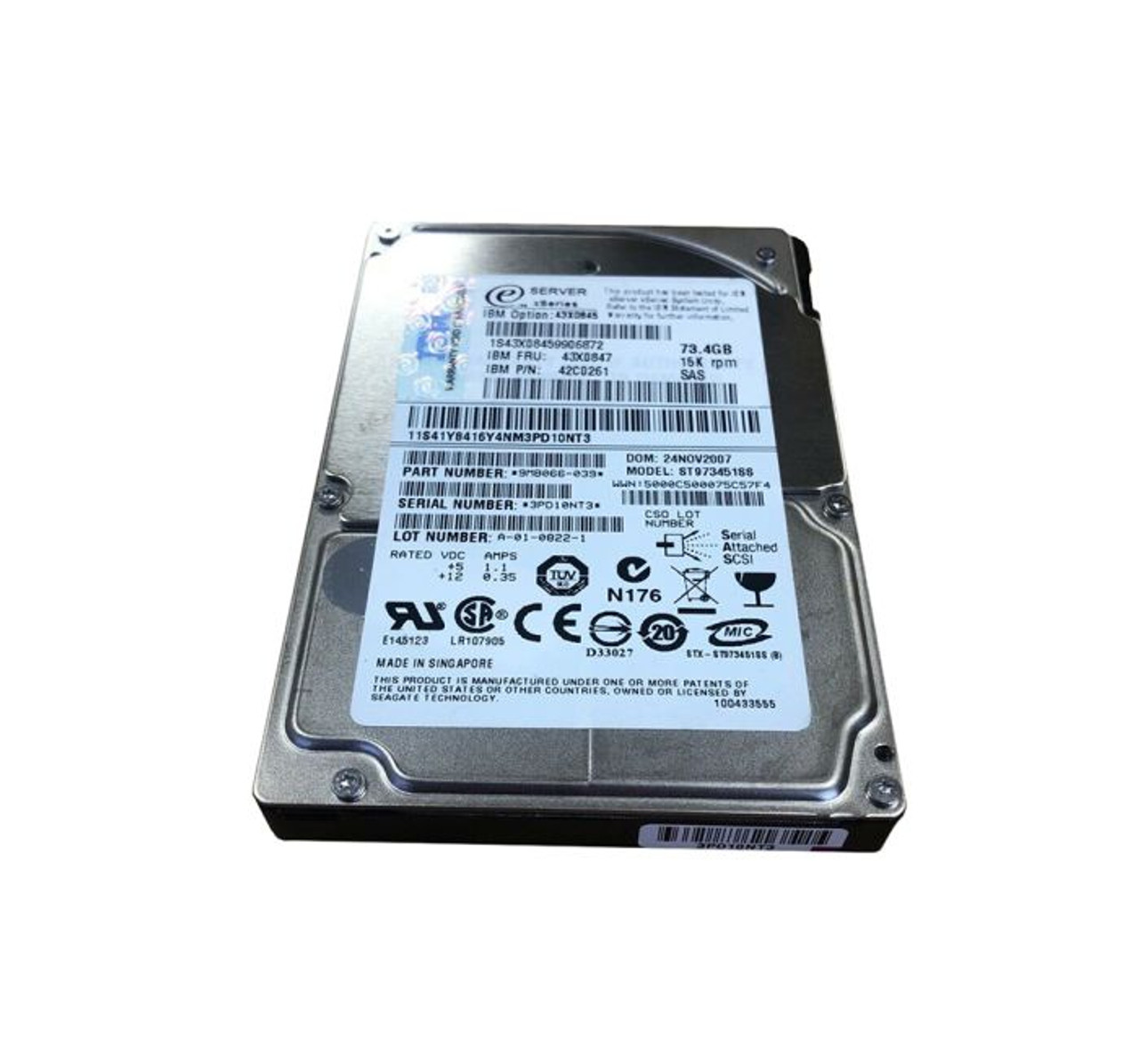 IBM 73.4GB 15000RPM Fibre Channel Hard Drive for ProLiant DL360p Gen8 Servers