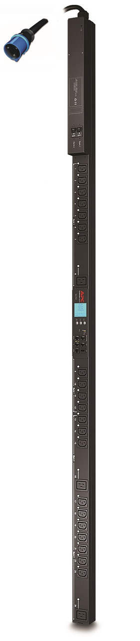 APC Switched Rack PDU with 24 AC outlets in Black, for power distribution in server racks