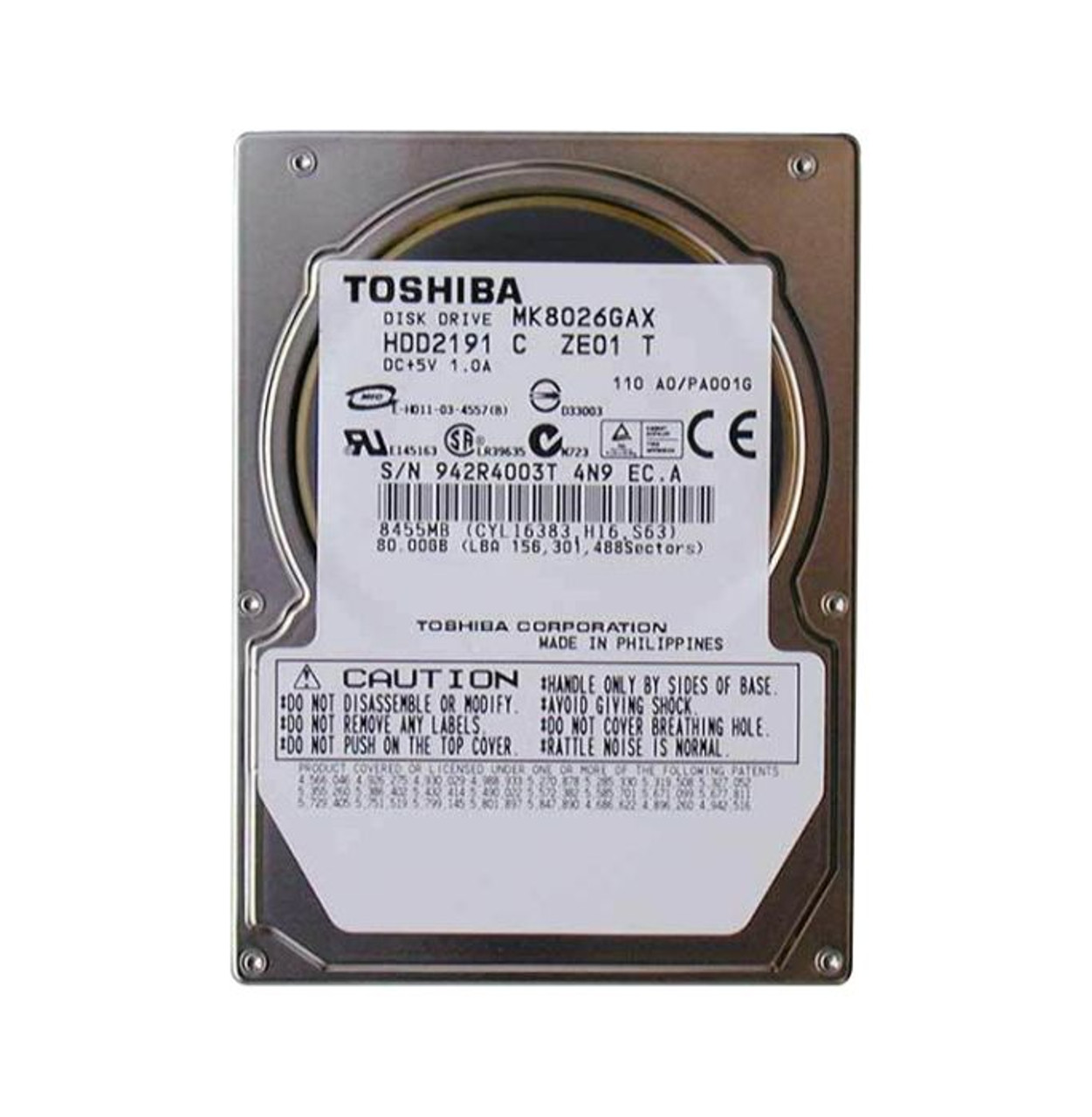Toshiba 80GB 5400RPM IDE Ultra ATA/100 16MB Cache 2.5 Hard Drive compatible with laptops