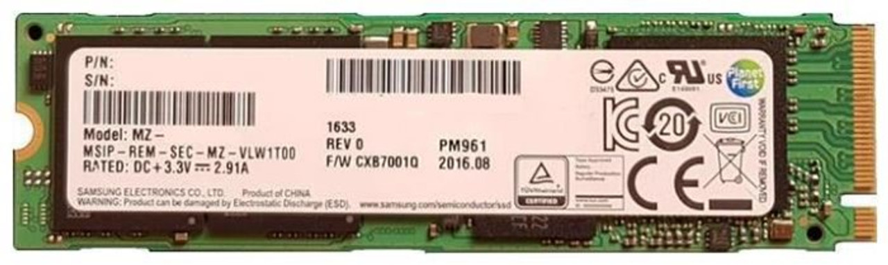 Samsung 1Tb PM961 M.2 2280 PCIe 3 Solid State Drive compatible with servers
