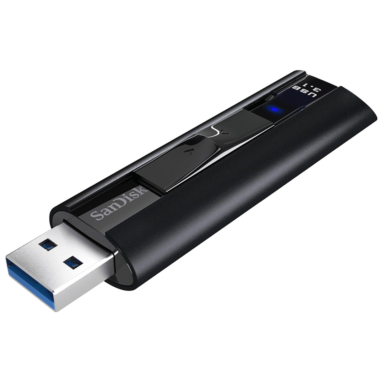 Sandisk Extreme Pro 256GB Black USB Flash Drive compatible with high-speed data transfer, sleek design