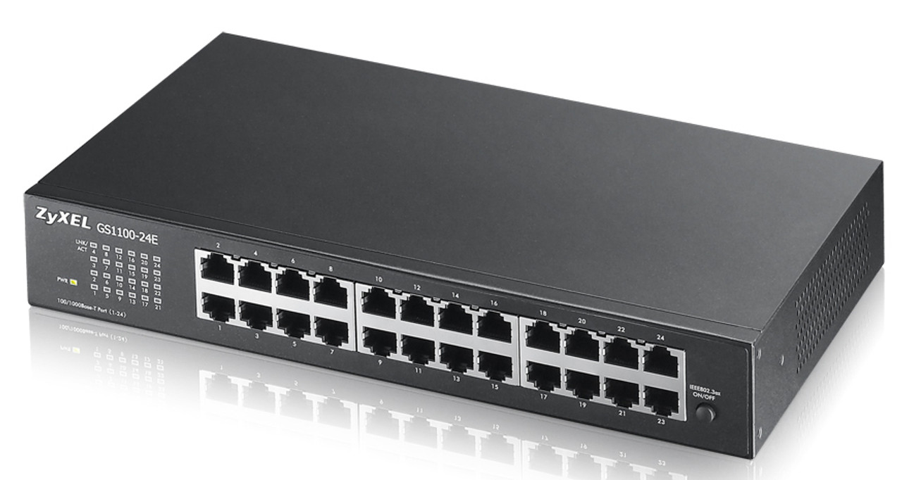 Zyxel GS1100-24E Unmanaged Gigabit Ethernet Network Switch in Black - Compatible with ProLiant DL360p Gen8 servers