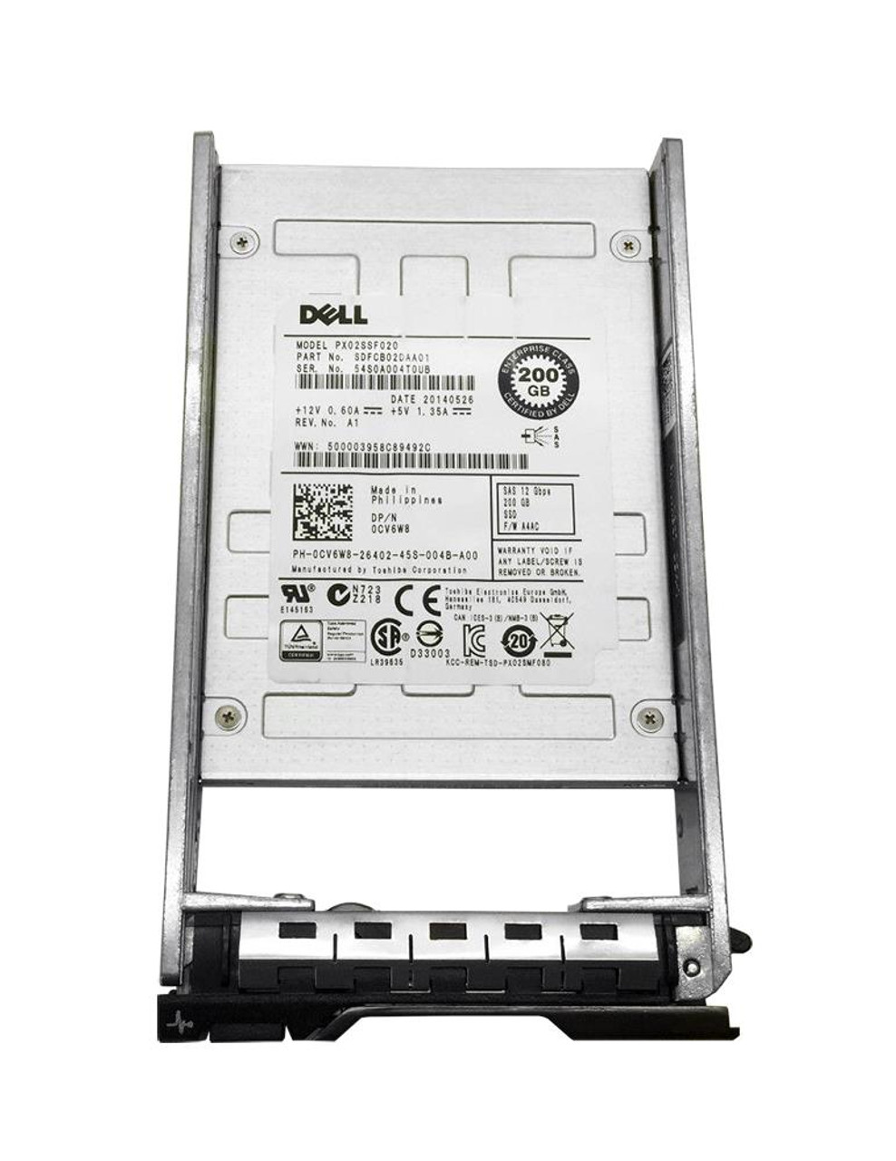 Toshiba Px02Ss Series 200Gb Emlc SAS 12Gbps High Endurance 2.5-Inch SSD - Compatible with Servers