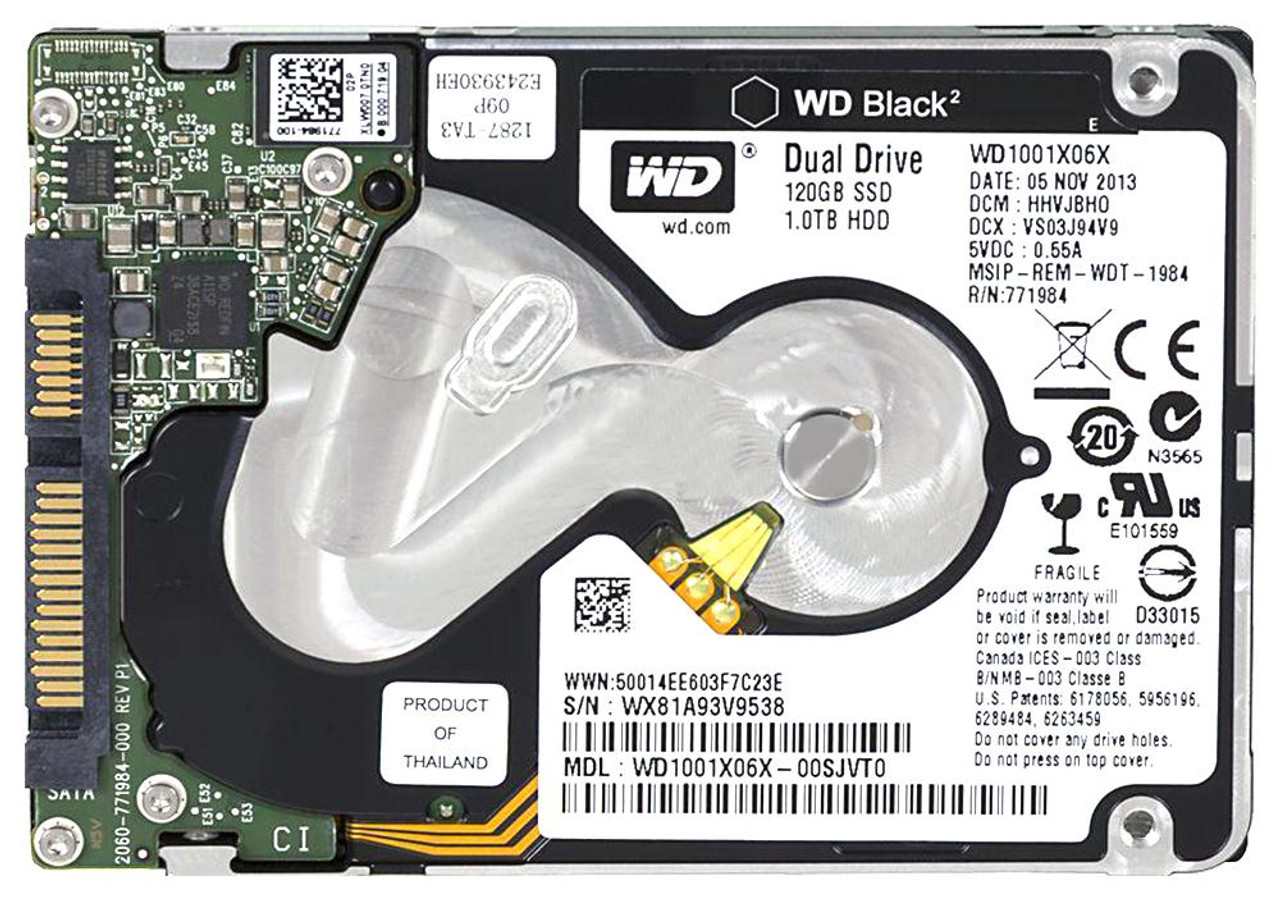 Western Digital Black2 1Tb Hybrid Hard Drive 2.5-Inch SATA 6Gbps - Compatible with ProLiant DL360p Gen8 Servers