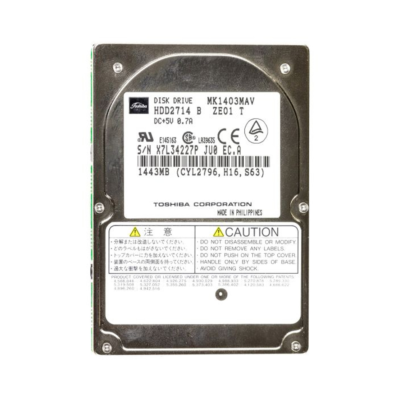 Toshiba 1GB 4200RPM IDE/ATA 128KB Cache 2.5-Inch Hard Drive compatible with laptops