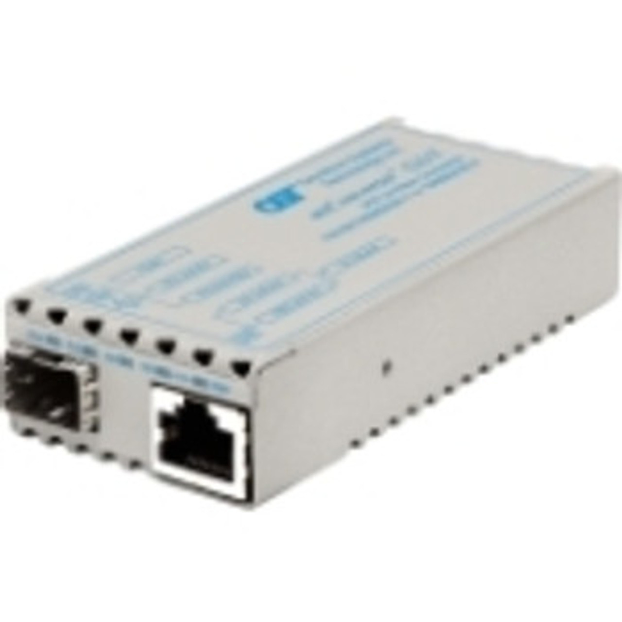 Omnitron Tech miConverter 10/100/1000 Gigabit Ethernet Fiber Media Converter RJ45 SFP Euro AC Powered - 1239-0-3